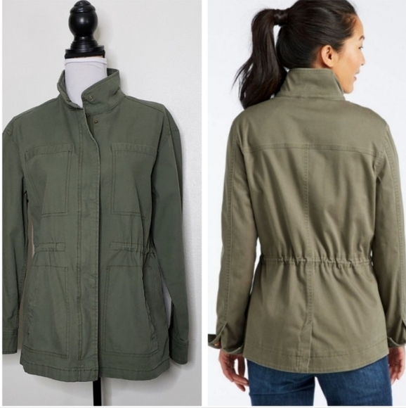 NEW Old Navy Utility Field Jacket Army Green Military Coat Classic Fall - Picture 2 of 15